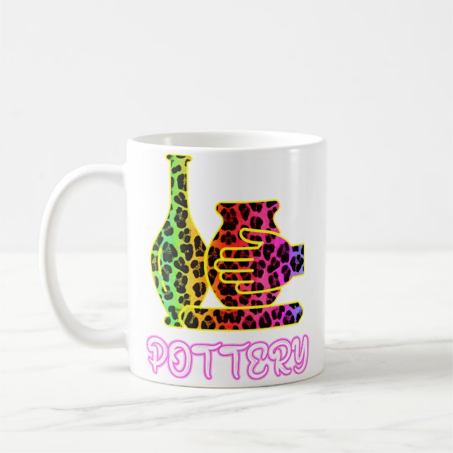Mug Pottery Maker Craft Clay Leopard Graphic Ceramics  (Gauche)