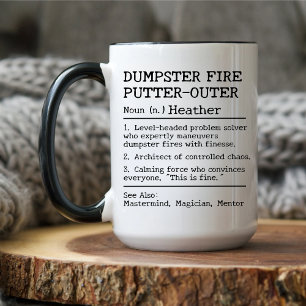 Mug Poubelle définition du pompier, cadeau du chef d'é