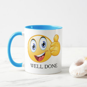 Mug Pouce vers le haut Emoji bien fait visage souriant