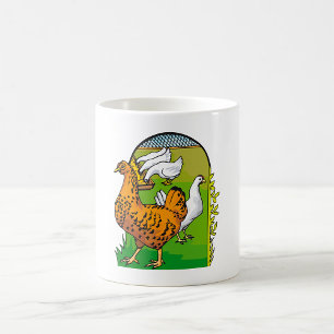 Mug Poulailler de poulets frais de la ferme Scène de c