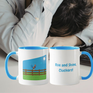 Mug Poules drôles de Cluckers, Lever et Briller