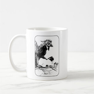 Mug Poulet géant traversant la ville