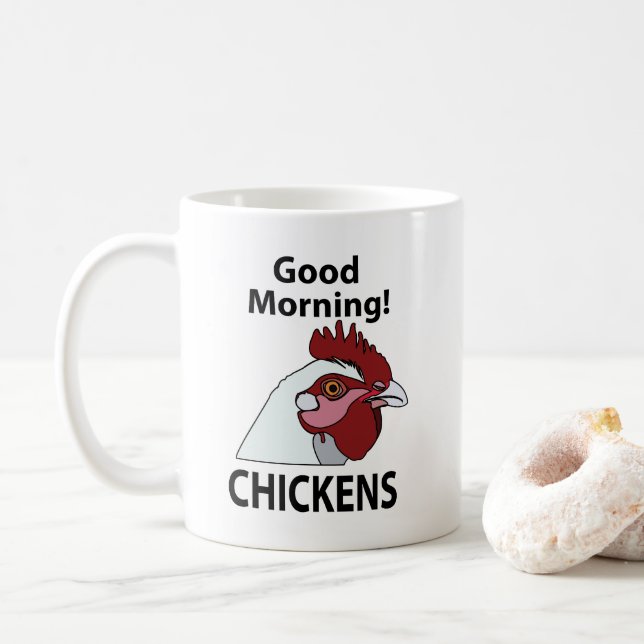 Mug Poulets Bon Matin Drôle Poulets (Avec donut)