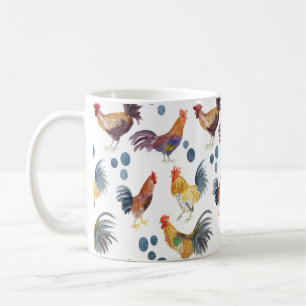 Mug Poulets et oeufs colorés Motif d'aquarelle