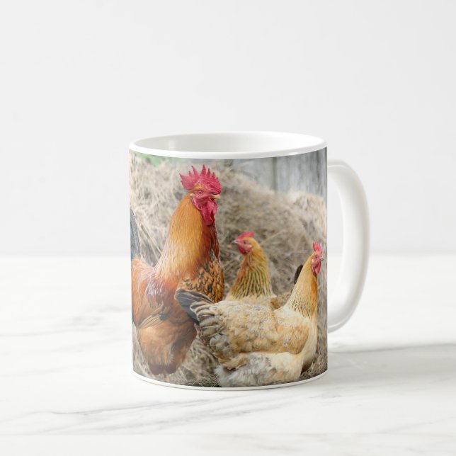 Mug Poulets sur la boue de ferme (Devant droit)