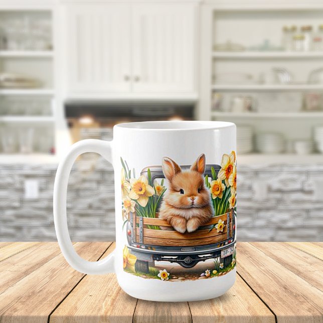 Mug Poulie de céramique 'Bunnies Springtime' (Créateur téléchargé)