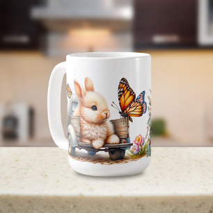Mug Poulie de céramique 'Bunnies Springtime'