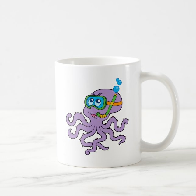 Mug Poulpe naviguant au schnorchel (Droite)