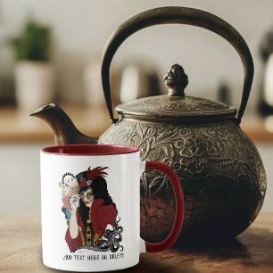Mug Poulpe Vintage Dame Victorienne Steampunk Rouge