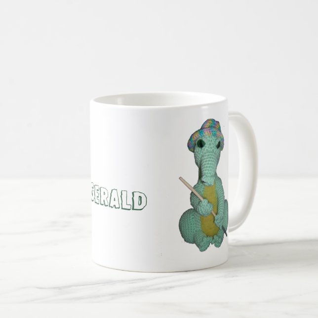 Mug - Poupée d'alligator vert avec nom (Devant droit)