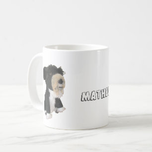 Mug - Poupée de chien noir avec nom