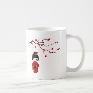 Mug Poupée de Kokeshi sous la branche de Sakura