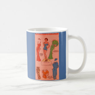 Mug Poupée en papier des années 1930 Jane Arden robe r