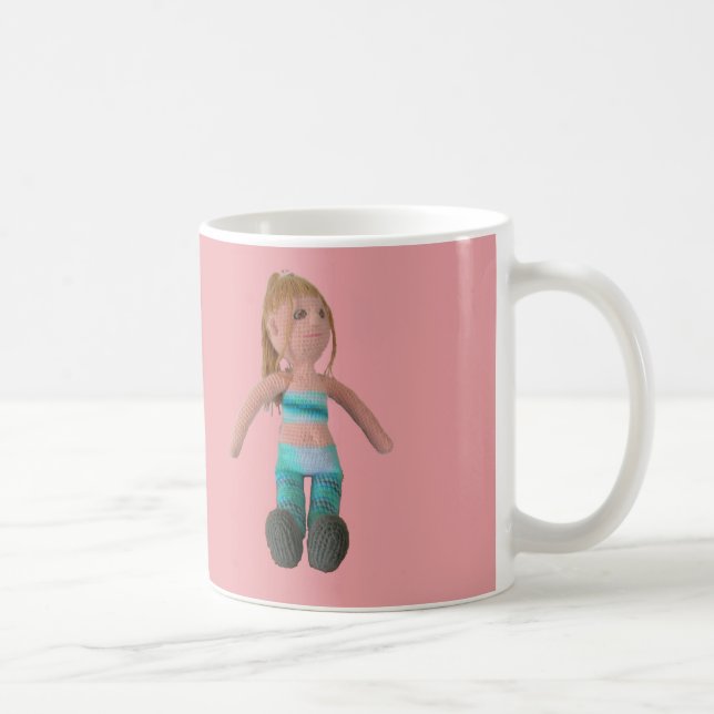 Mug - Poupée fille sur Arrière - plan rose (Droite)