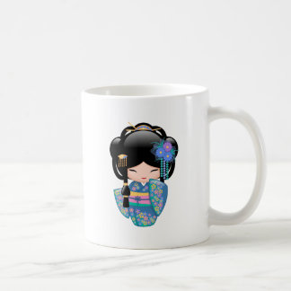 Mug Poupée Keiko Kokeshi - Blue Kimono Geisha Girl Cof