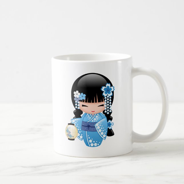Mug Poupée Kokeshi d'hiver - Cute Japonaise Geisha Gir (Droite)