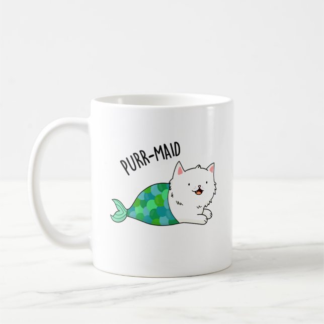Mug Poupée Maid Funny Kitty Chat Sirène Pun (Gauche)