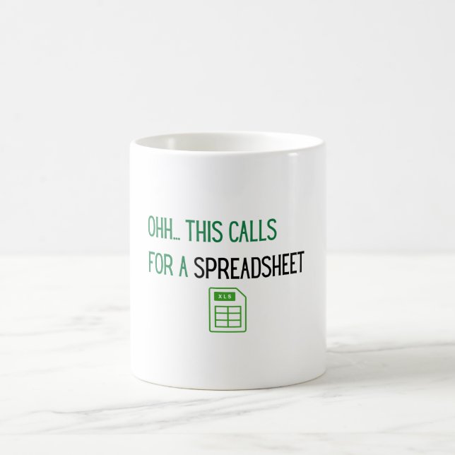 Mug Pour cela, il faut une feuille de calcul (Centre)