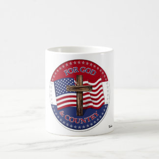 Mug Pour Dieu et pays - Croix avec 50 étoiles Drapeau