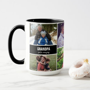 Mug pour la famille grand-père Photo Collage perso