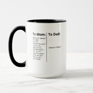 Mug pour les parents, Cadeau pour maman, Drôle