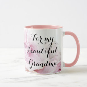 Mug Pour ma belle grand-mère, jolie florale de rose