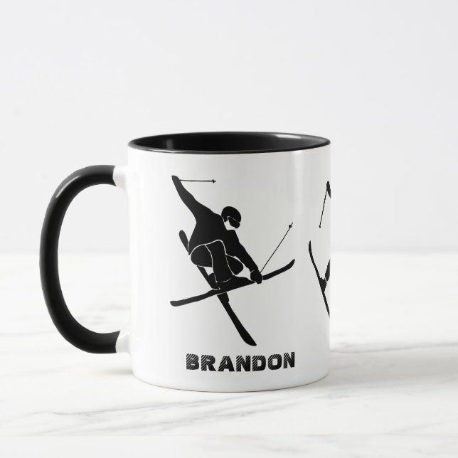 Mug Pour skieurs Ski Tricks Personnalisé (Gauche)
