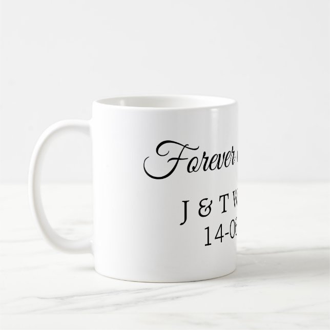 Mug Pour toujours et pour toujours ajouter le nom du c (Gauche)