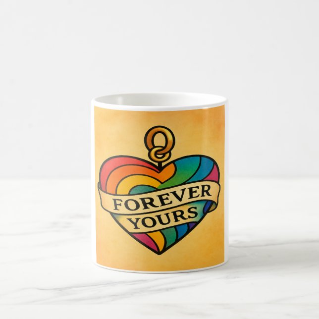 Mug Pour toujours votre coeur d'amour coloré (Centre)