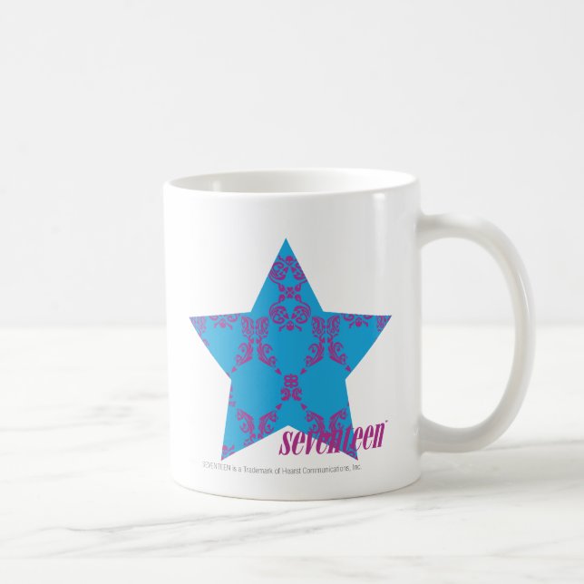 Mug Pourpre-Aqua 2 de damassé (Droite)