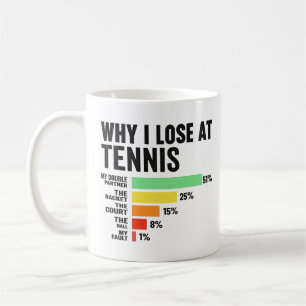 Mug Pourquoi je perds au tennis Tennis drôle pour le