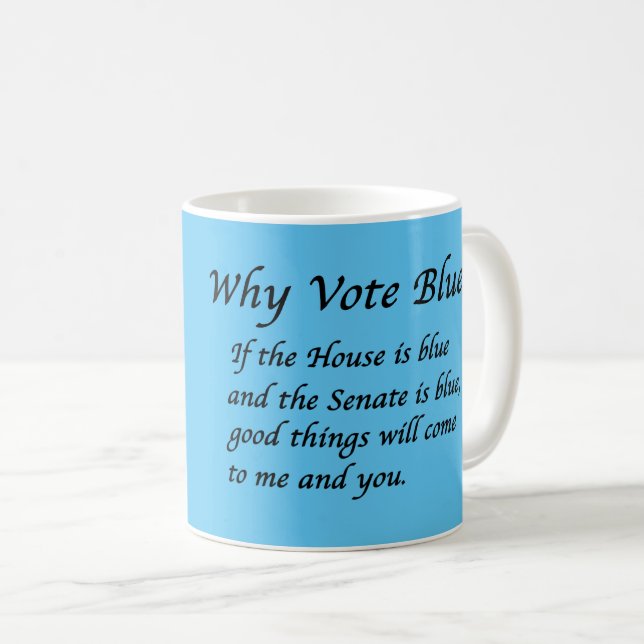 Mug Pourquoi voter bleu en 2026 (Devant droit)