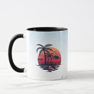 Mug Poursuite Éternelle des Couchers de Soleil Palmier