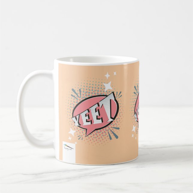 Mug POURTANT Comic Discours Bubble Funny Meme Peach (Gauche)