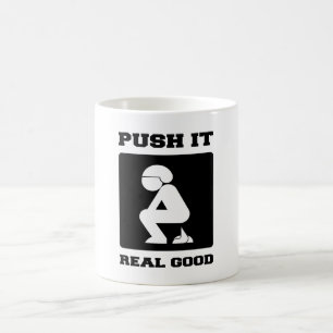 MUG POUSSEZ-LE VRAI BON. POOPING ART. DRÔLE
