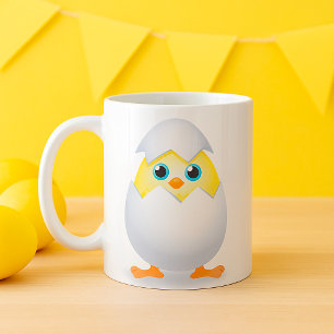 Mug Poussin Jaune Éclosant dans sa Coquille d'Œuf