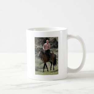 Mug Poutine sans chemise monte un cheval