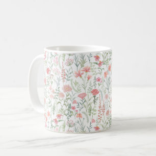 Mug Prairie de fleurs sauvages rose Coquette Féminine