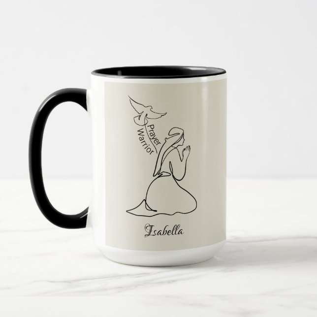 Mug Prayer Guerrier Conception et Personnaliser Nom (Gauche)