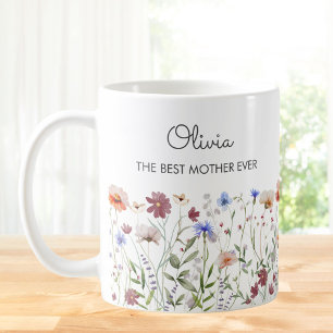 Mug Pré de fleurs sauvages coloré à l'aquarelle et mon