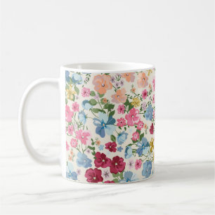 Mug pré du milieu de l'été, motif plante en fleurs.