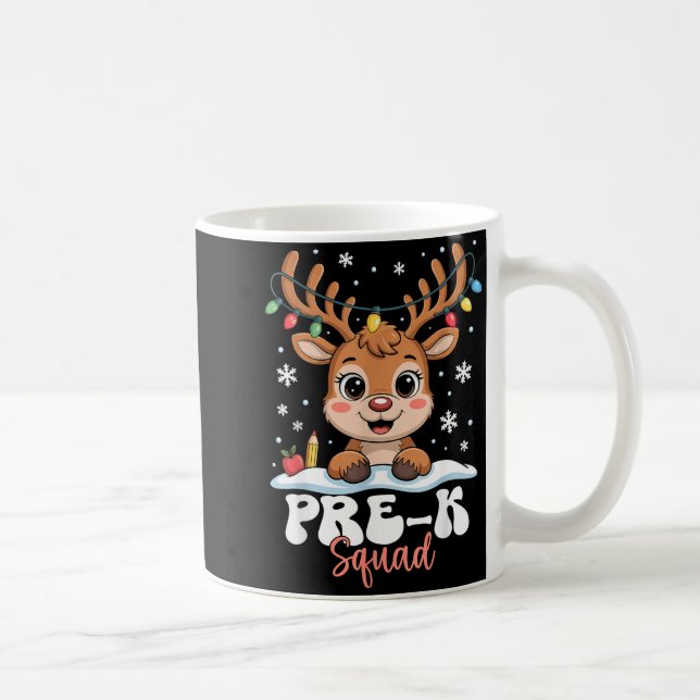 Mug Pre-k Squad Reindeer Christmas Lights Cute Winter  (Droite)