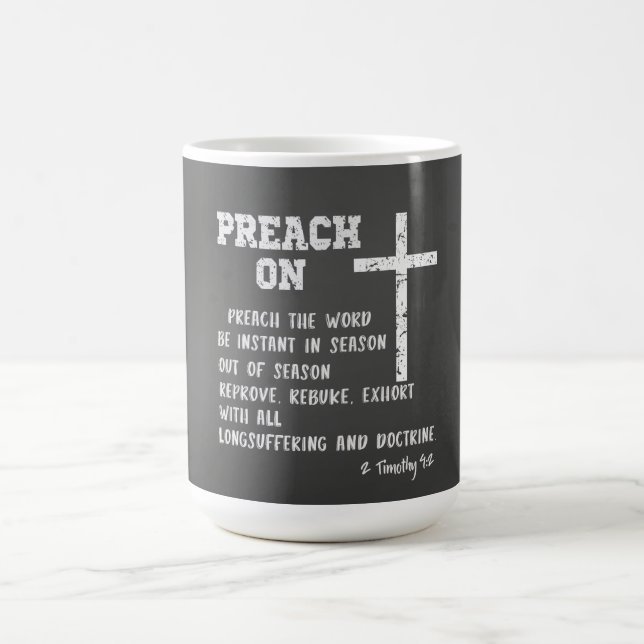 Mug Prêcher sur l'appréciation du pasteur avec la Bibl (Centre)