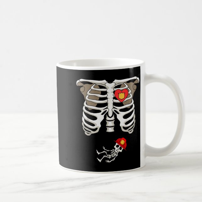 Mug Pregnancy Skeleton Rib Funny Firefighter Bump Shir (Droite)