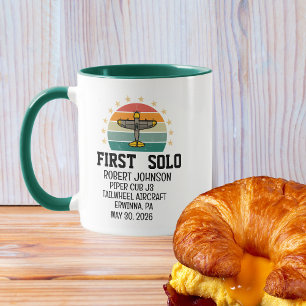 Mug Premier avion solo PILOT, Rétro, Personnalisé