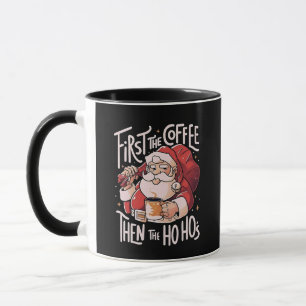Mug Premier café puis les Ho Hos Noël Père Noël