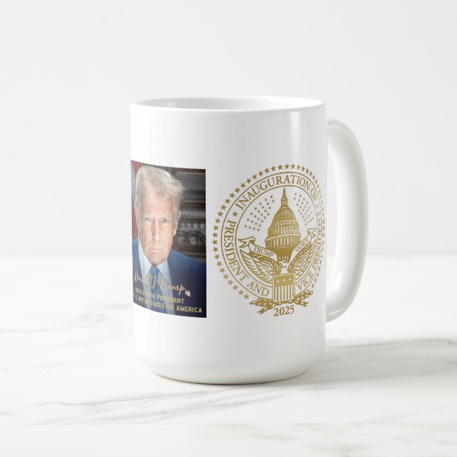 Mug Premier et deuxième sceau inaugural Donald Trump (Devant droit)