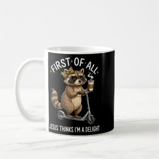 Mug Premier Jésus pense qu'un design de raton laveur e