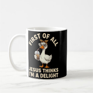 Mug Premier Jésus pense qu'un design d'oie drôle est u