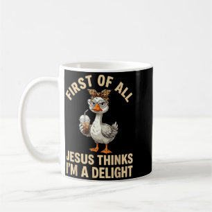 Mug Premier Jésus pense qu'une joie drôle de mème d'oi